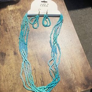 Ella Beaded Necklace And Earrings